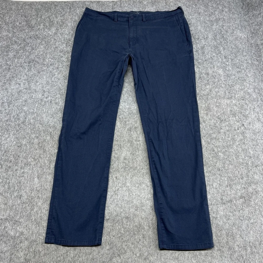 Mack Weldon Pants Mens 38x34 Navy Blue Stretch Chino Casual Straight Actual38x32